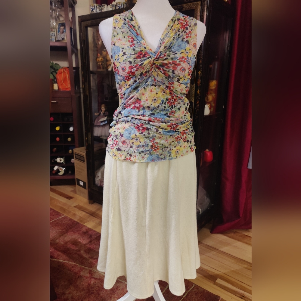 Vintage Philippe Marques Cream Knitted Sweater Skirt